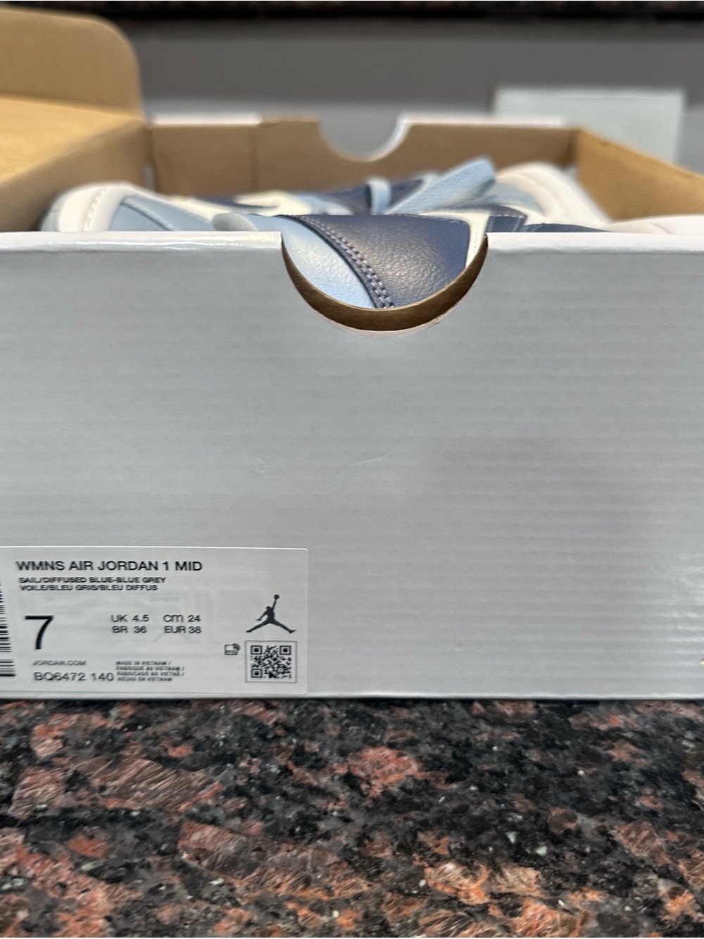 Jordan WMNS Air Jordan 1 Mid Blue Grey White